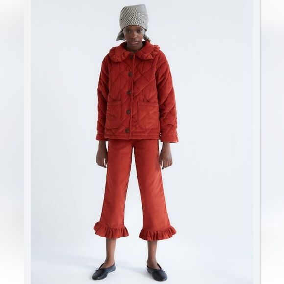 Tach Clothing Palma Pant Ruffle Corderoy Rust Colored Size L - Picture 1 of 14